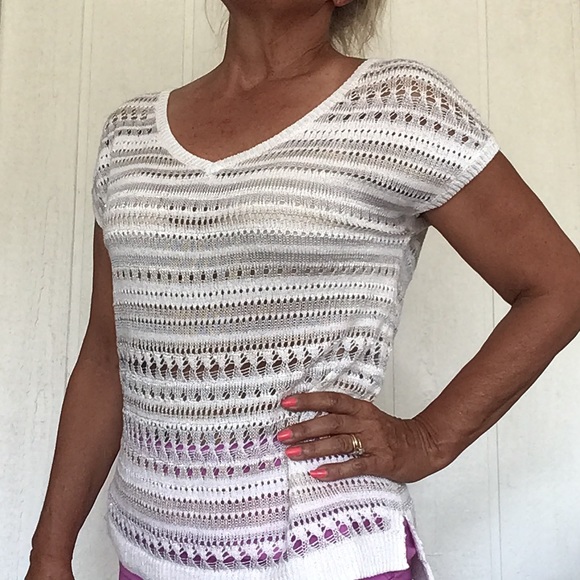 WHITE HOUSE BLACK MARKET CROCHET KNIT TOP SMALL - Picture 7 of 14